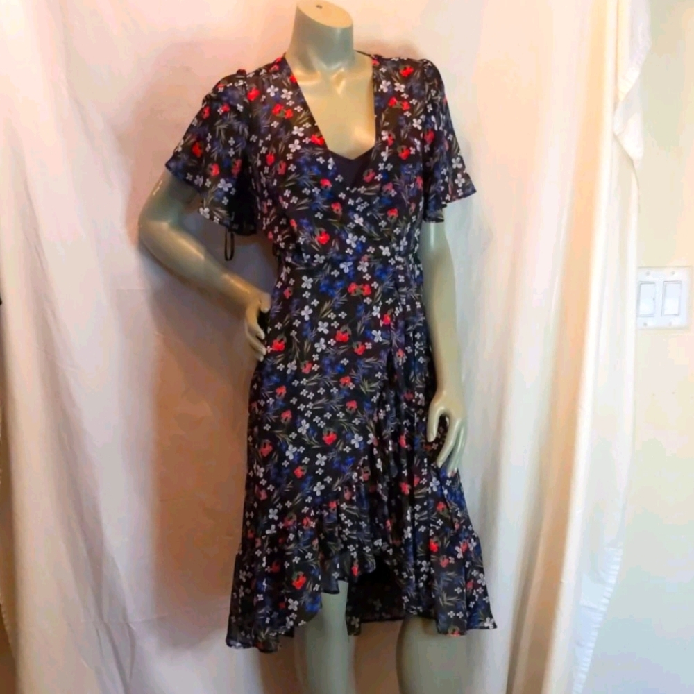 Calvin Klein flowy half wrap dress sz 2